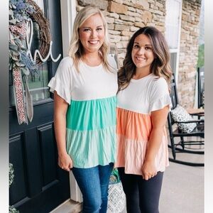 Tiered teal top